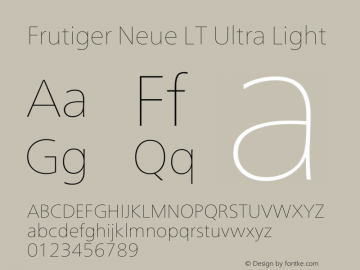 Frutiger Neue LT Ultra Light 001.000图片样张