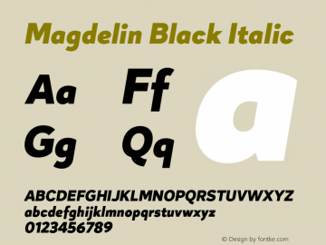 Magdelin-BlackItalic Version 1.000 | wf-rip DC20190820图片样张