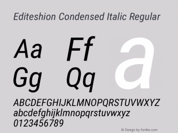 Editeshion Condensed Italic 1.0图片样张