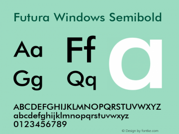 Futura Windows Semibold Version 1.00;February 25, 2020;FontCreator 12.0.0.2554 64-bit图片样张