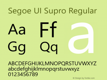 Segoe UI Supro Version 5.62;March 21, 2020;FontCreator 12.0.0.2566 64-bit图片样张