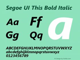 Segoe UI This Bold Italic Version 5.32;May 8, 2020;FontCreator 12.0.0.2554 64-bit图片样张