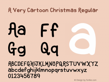 A Very Cartoon Christmas Version 1.00;October 15, 2020;FontCreator 11.5.0.2422 64-bit图片样张