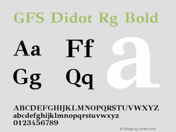 GFS Didot Rg Bold Version 1.0图片样张