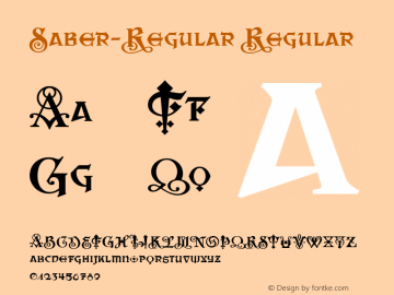 Saber-Regular Regular Version 1.0; 2002; initial release Font Sample