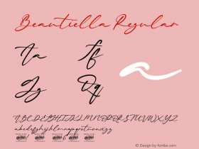 Beautiella Version 1.00;June 2, 2021;FontCreator 13.0.0.2683 64-bit图片样张