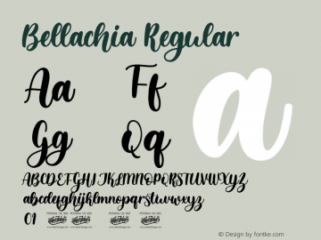 Bellachia Version 1.00;April 13, 2021;FontCreator 13.0.0.2683 64-bit图片样张