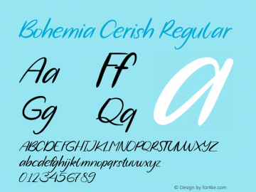 Bohemia Cerish Version 1.00;March 22, 2021;FontCreator 11.5.0.2430 64-bit图片样张