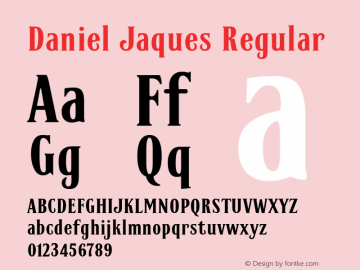 Daniel Jaques Version 1.001;March 28, 2021;FontCreator 13.0.0.2683 64-bit图片样张