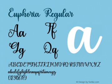 Euphoria Version 1.00;June 5, 2021;FontCreator 11.5.0.2430 64-bit图片样张