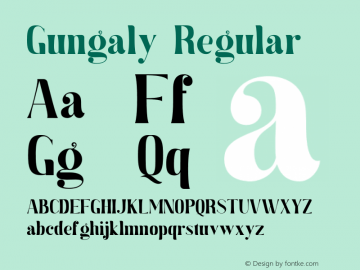 Gungaly Version 1.00;March 1, 2021;FontCreator 12.0.0.2567 64-bit图片样张