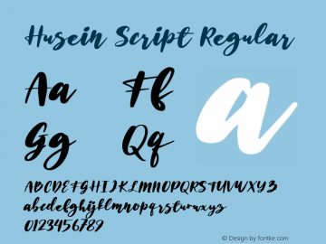 Husein Script Version 1.00;April 23, 2021;FontCreator 12.0.0.2560 64-bit图片样张