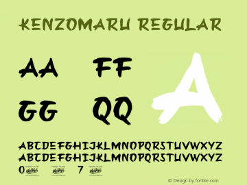 Kenzomaru Version 1.00;April 12, 2021;FontCreator 13.0.0.2683 64-bit图片样张
