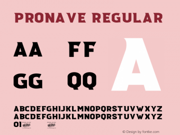 Pronave Version 1.00;April 10, 2021;FontCreator 13.0.0.2683 64-bit图片样张