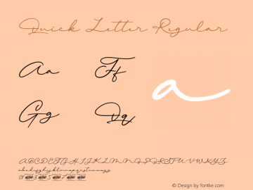 Quick Letter Version 1.00;May 10, 2021;FontCreator 13.0.0.2683 64-bit图片样张