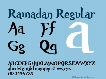 Ramadan Version 1.002;Fontself Maker 3.5.4图片样张