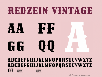 Redzein Vintage Version 1.00;April 9, 2021;FontCreator 13.0.0.2683 64-bit图片样张