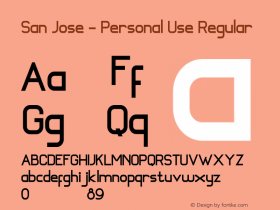 San Jose - Personal Use Version 1.00;January 11, 2021;FontCreator 11.5.0.2430 64-bit图片样张