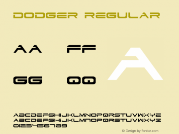 Dodger Regular 2 Font Sample