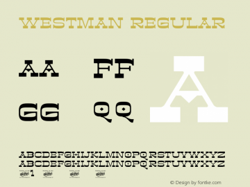Westman Version 1.00;April 12, 2021;FontCreator 13.0.0.2683 64-bit图片样张
