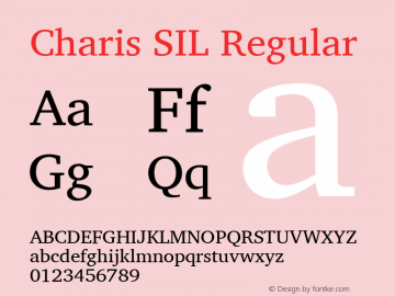 Charis SIL Regular Version 4.002 Font Sample