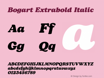 Bogart Extrabold Italic Version 1.000图片样张