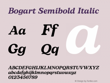 Bogart Semibold Italic Version 1.000图片样张