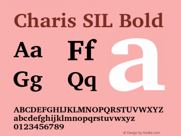 Charis SIL Bold Version 4.002 Font Sample