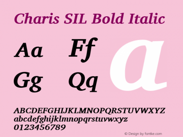 Charis SIL Bold Italic Version 4.104图片样张