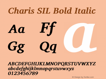 Charis SIL Bold Italic Version 4.104图片样张