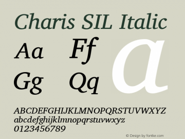Charis SIL Italic Version 4.112图片样张