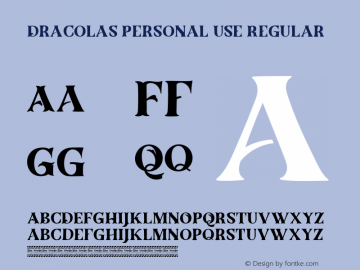Dracolas Personal Use Version 1.00;August 7, 2021;FontCreator 13.0.0.2683 64-bit图片样张