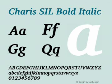 Charis SIL Bold Italic Version 4.114图片样张
