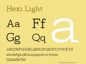 Hexi-Light Version 1.028;Fontself Maker 3.5.4图片样张