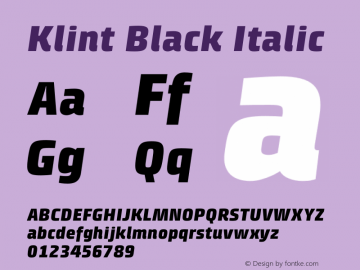 Klint Black Italic Version 1.00图片样张