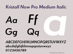 Kristall Now Pro Medium Italic Version 1.003 2019图片样张