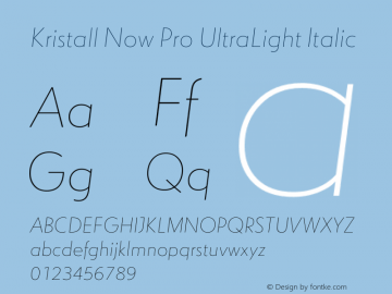 Kristall Now Pro UltraLight Italic Version 1.003 2019图片样张