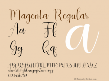 Magenta Version 1.00;August 10, 2021;FontCreator 12.0.0.2545 64-bit图片样张