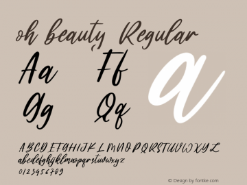 oh beauty Version 1.00;August 16, 2021;FontCreator 12.0.0.2545 64-bit图片样张