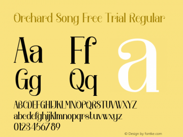 Orchard Song Free Trial Version 1.00;June 21, 2021;FontCreator 13.0.0.2683 64-bit图片样张