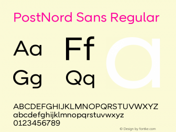 PostNord Sans Regular Version 1.200图片样张