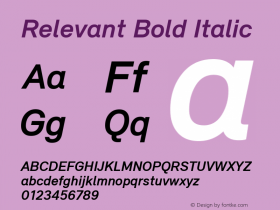 Relevant Bold Italic Version 3.006图片样张