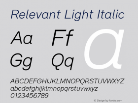 Relevant Light Italic Version 3.006图片样张