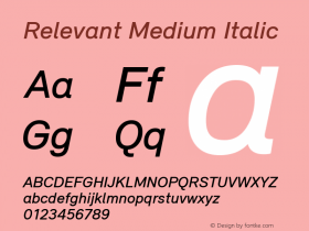 Relevant Medium Italic Version 3.006图片样张