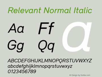 Relevant Normal Italic Version 3.006图片样张