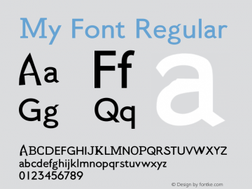 My Font Regular Version 0.001图片样张