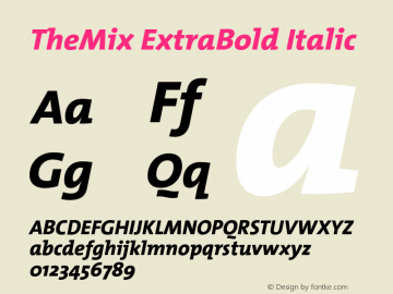 TheMix ExtraBold Italic 1.0图片样张
