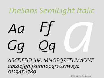 TheSans SemiLight Italic Version 1.0图片样张