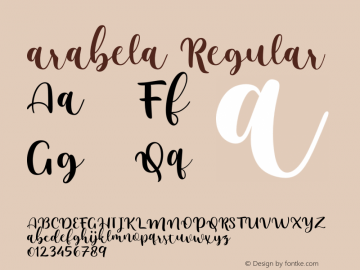 arabela Version 1.00;October 25, 2021;FontCreator 12.0.0.2545 64-bit图片样张