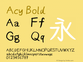 Acy Bold Version 1.6;hotconv 1.1.0;makeotfexe 2.6.0图片样张